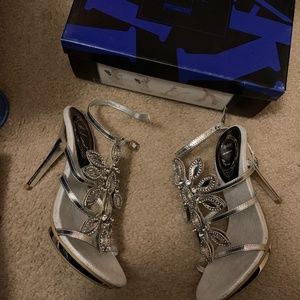 Sexy silver jeweled heels (open to best offer)